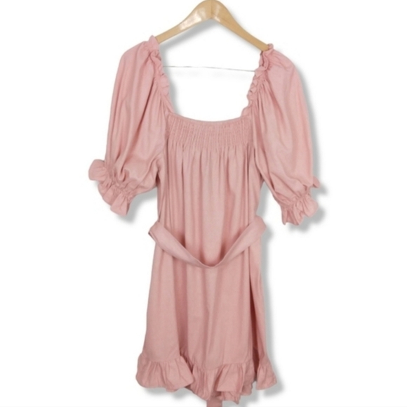 Eloquii Linen Blend Peasant Dress - Picture 5 of 7